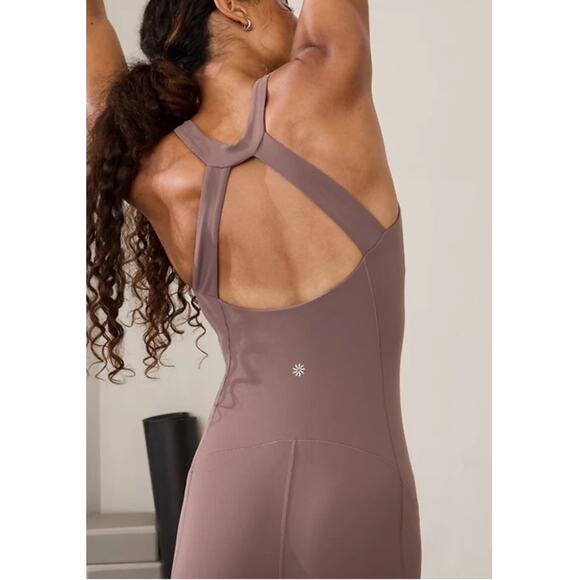 Athleta Transcend Bodysuit 7/8 Smokey Rose Sz MP Athleisure - Picture 8 of 12